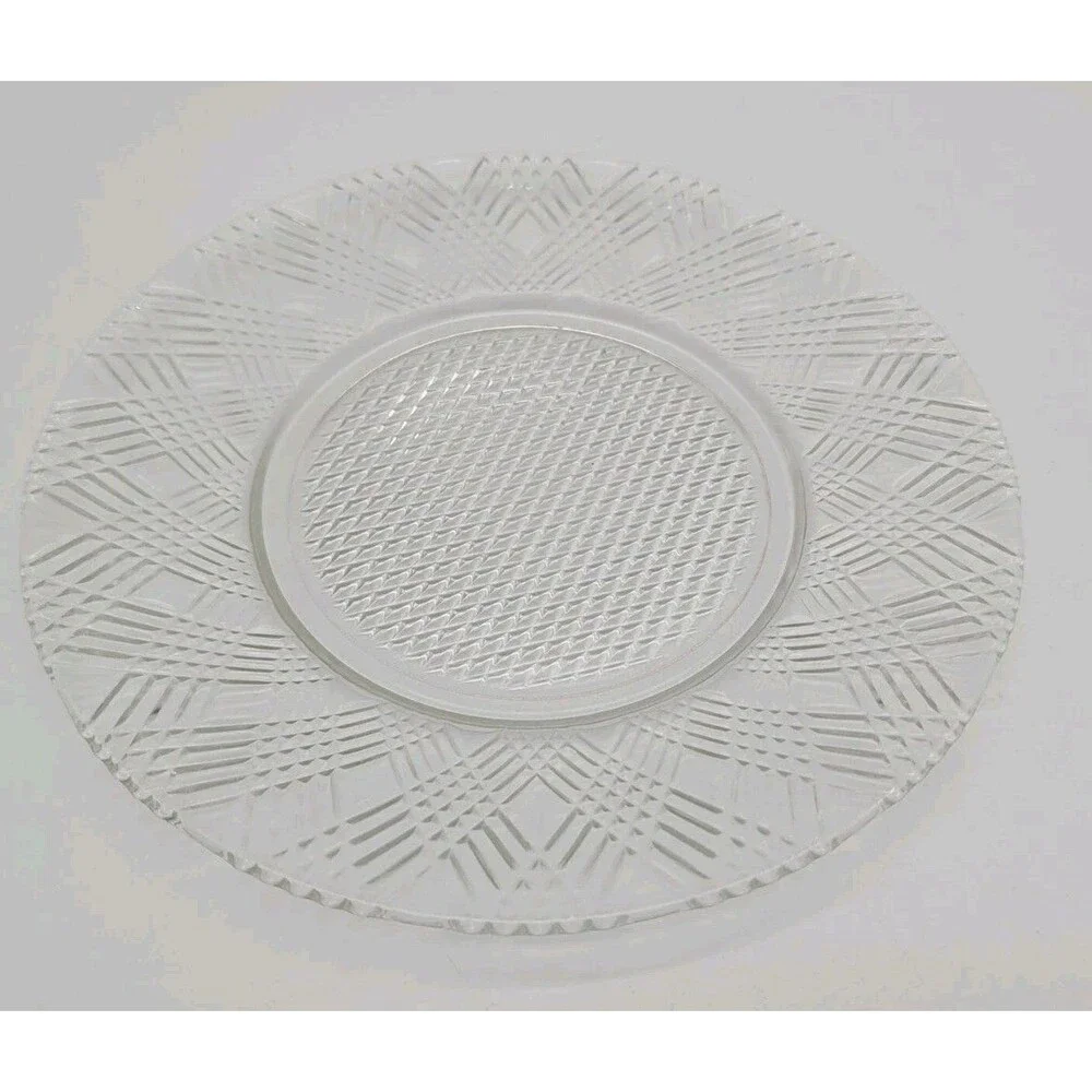 Hazel Atlas Starlight Luncheon Plate Crystal Salad 8.5